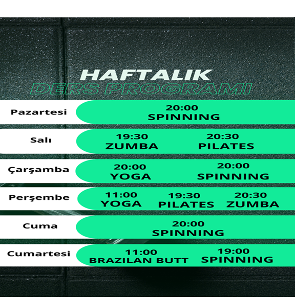 Haftalık Ders Programımız